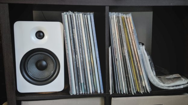 Records on a shelf